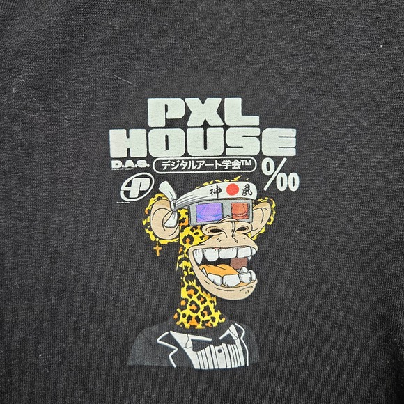 Pixel House Zumiez PXL House Cheetah Monkey NFT Graphic Tee Shirt Mens Medium - Picture 3 of 6